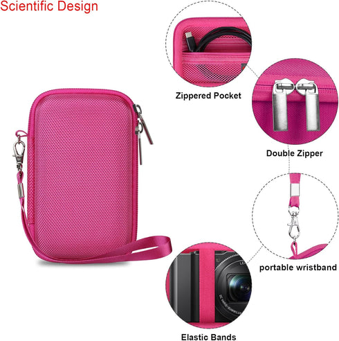 Carrying Case for Panasonic Lumix LX10/ LX100/ ZS60/ ZS70/ ZS80/ ZS200/ ZS100 4K Digital Camera, Vlogging Camera Travel Bag Storage Cover, Mesh Po...