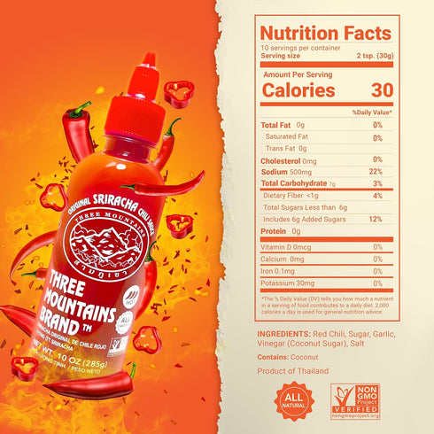 Pack of 3 Original Red Sriracha Chili Sauce with Bonus Dipping Sauce Dish - ALL NATURAL, NON GMO, NO PRESERVATIVES, NO ADDED MSG, NO ARTIFICIAL FL...