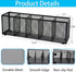 Black Mesh Pen Pencil Holder, Small Metal Desk Organizer Desktop Stationery Office Supplies Acessories Storage Stand, 5 Compartments Brushes Holde...