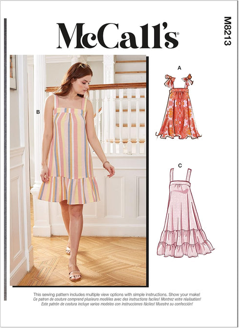 McCall's Misses' Sundress Sewing Pattern Kit, Code M8213, Sizes L-XL-2XL, Multicolor...