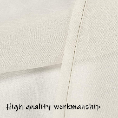 Light Beige Short Sheer Kitchen Curtains 36 inch Length Tier Curtains Rod Pocket Cafe Curtains Linen Like Privacy Semi Sheer Half Window Curtain f...