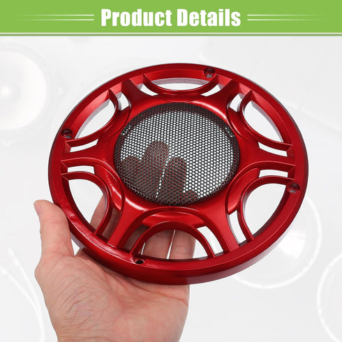 ACROPIX Universal 6" Car Speaker Grills Cover Mesh Round 6 Inch Audio Speaker Subwoofer Guard Protector Case with Mounting Screws Iron Red - Pack ...