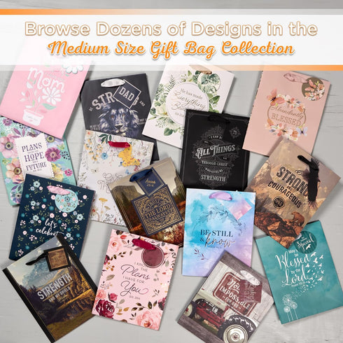 Christian Art Gifts Gift Bag/Tissue Paper Set Abundantly Blessed Deuteronomy 7:13 Bible Verse, Pink Butterfly, Medium...