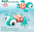 Pull-string Swimming Sea Friends Bath Toy for Kids (Turtle with Swim Ring)...