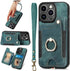 JanCalm iPhone 13 Pro Leather Flip Case, Card Holder, RFID-Blocking, Magnetic, Ring Holder (Green)...