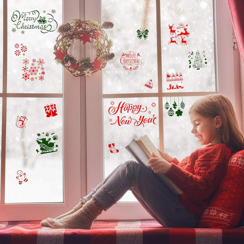 38 Pieces Christmas Stencils Template Christmas Painting Stencils Reusable Christmas Snowflake Stencil for Art Drawing Spraying Window Glass Door ...