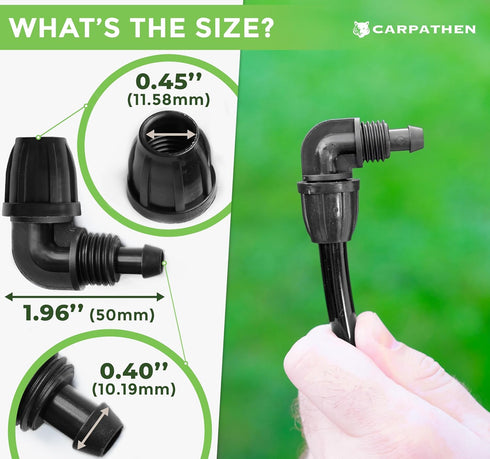 CARPATHEN Drip Irrigation Elbow Fittings 5/16-5 Pcs Drip Irrigation Connectors for Drip Irrigation Tubing (.42" OD x .30" ID) - Irrigation Parts f...