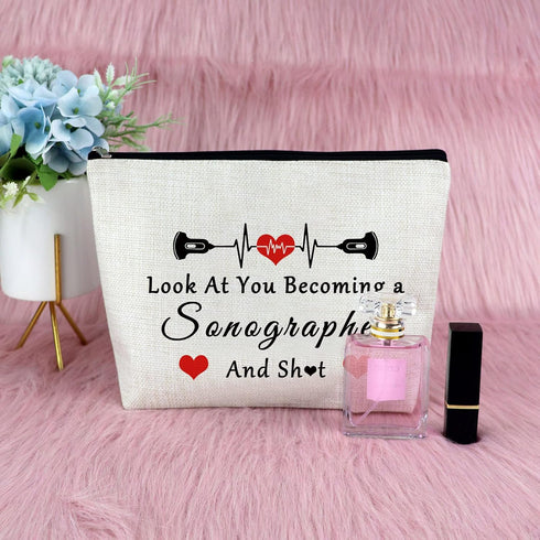 Sonographer Appreciation Gift Makeup Bag Thank You Gift for Radiologist Gift Ultrasound Technician Gift for Women Radiologist Tech Graduation Gift...