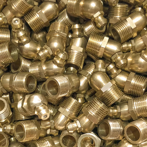 M8 x 1mm Brass Hydraulic Straight Grease Fitting Replacdement, 25Pcs...