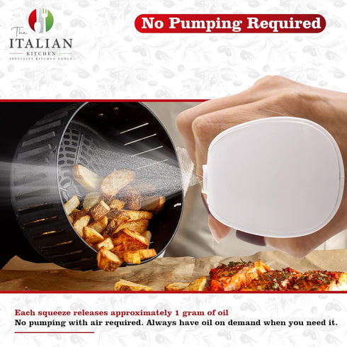 The Italian Kitchen Advanced Olive Oil Spray Bottle for Cooking - Oil Sprayer for Air Frying, Salad Dressing Mister, and More...