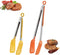 2PCS Kitchen Tongs, OHOLA Heat Resistant Silicone Tongs for Cooking, Extra Wide Silicone Tips, Pull Lock, 9 and 12 inch (Orange + Yellow)...