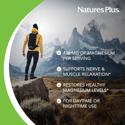 NaturesPlus Kalmassure Magnesium - 400 mg, 90 Vegan Capsules - Natural Stress Relief Supplement, Supports Nerve and Muscle Relaxation - Vegetarian...