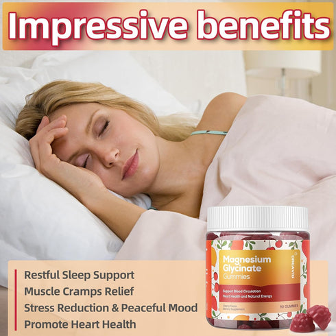 90 Count Magnesium Glycinate Gummies 400mg w/Magnesium L-Threonate & Ashwagandha Supplement - Sugar Free Zinc Magnesium Glycinate Supplement Ashwa...