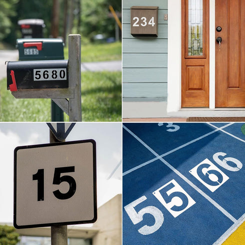 DXCYZ 8 Inch Large Number Stencils Kit 0-9 Address Number Stencil, 10PCS Reusable Plastic Painting Number Templates for Mailbox Signs, Door, Cars,...