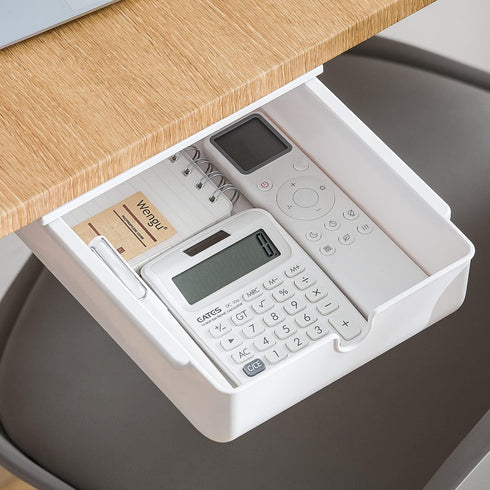 Under Desk Drawer Self-Adhesive Hidden Desktop Organizer, Attachable Desk Drawer Slide Out, Table Storage Tray for Stationery Home Office Organiza...
