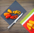 Dexas Heavy Duty Grippmat Flexible Cutting Board Set of Four, 8 by 11 inches, Gray, Red, White and Green...