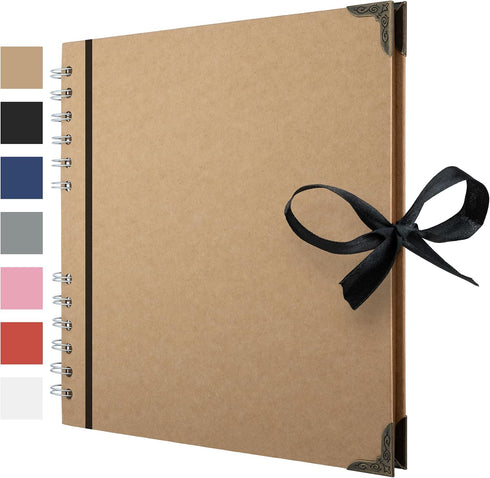 Bstorify Scrapbook Album 60 Pages (8 x 8 Inch) Brown Thick 200gsm Kraft Paper, Photo Album Scrapbook, Memory Book - Ideal for Your Scrapbooking Al...