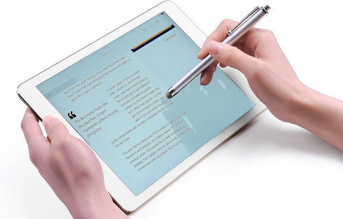 Stylus Pens, CCIVV 4 Pcs 5.6 Inches Mesh Tipped Stylus for Touch Screens, iPad, iPhone, Kindle Fire + 4 Extra Replaceable Hybrid Fiber Tips (White...