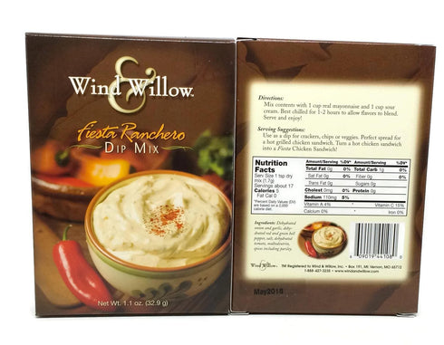 Wind & Willow Dip Mix 4 Flavor Variety Bundle: Cheesy Bacon, Roasted Red Pepper, Asagio and Roasted Garlic, and Fiesta Ranchero (4 Packs Total)...