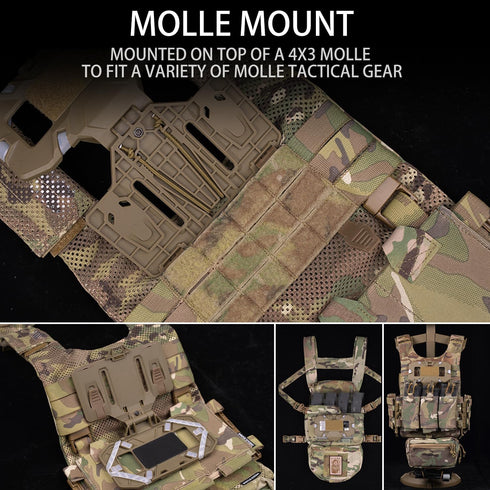 Universal Molle Phone Chest Mount Phone Holder Quick Release Folded Navigation Board for Screen Size 4.7"-6.7" (Tan)...