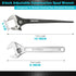 DURATECH 8-Inch Adjustable Construction Spud Wrench, Black Oxide Finish, CR-V Steel, SAE and Metric Scale Marked, Alignment Holes and Tail Crowbar...