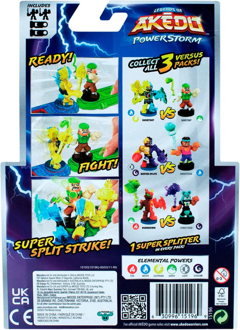 Legends of Akedo Power Storm - Versus Pack - 2 Mini Battling Warriors and 2 Battle Controllers - Burndown Versus Shred Head...
