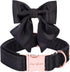 Unique style paws Silk Black Color Dog Collar Adjustable Durable Dog Collar with Bow Wedding Bow tie Dog Collar for X-Large Dogs...