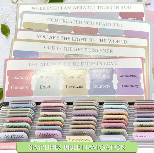 2Pcs Bible Tabs for Women and Man, Bible Book Tabs, 75 Tabs, Laminated Bible Tabs, Boho/Morandi/Sunset Shades Theme Bible Study Supplies, Easy to ...