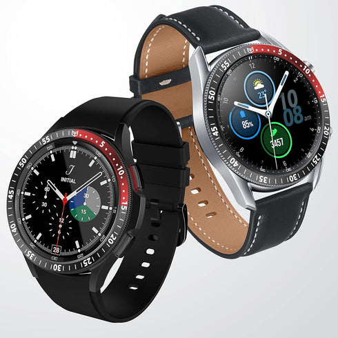Bezels Compatible Galaxy Watch 3 45mm Bezel, Aluminum Metal Bezel Case Adhesive Cover Anti Scratch Protection Cover for Galaxy Watch 4 Classic 46m...