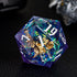 Cusdie Single D20 DND Dice with Sharp Edges and Glitter Foil Inclusions, 20 Sided D&D Dice, 33mm Handcrafted Polyhedral Dice, for Role Playing Gam...