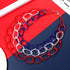 FAERLIIRY American Flag Jewelry Set 4th of July Necklace Earrings for Women USA Patriotic Earrings Statement Earrings Resin Beaded Necklace Indepe...