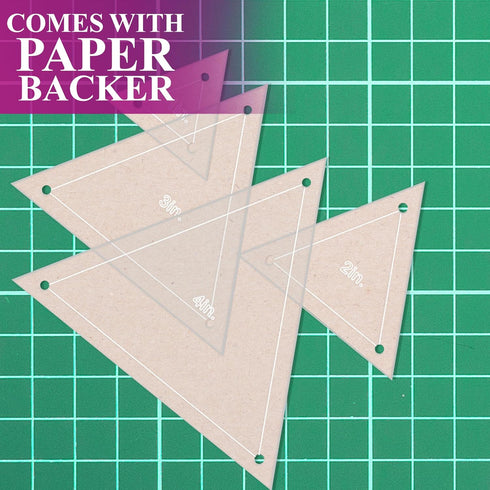 Quilting Acrylic Template Set | Precision Tools for Quilting Enthusiasts | Triangle Design | includes Sizes 4", 3", 2", 1" | 1/8 Clear Acrylic | 1...