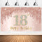 Sweet 18th Birthday Banner Backdrop Decorations for Girls, Rose Gold 18 Birthday Party Sign Supplies, Pink 18 Years Old Birthday Poster Background...