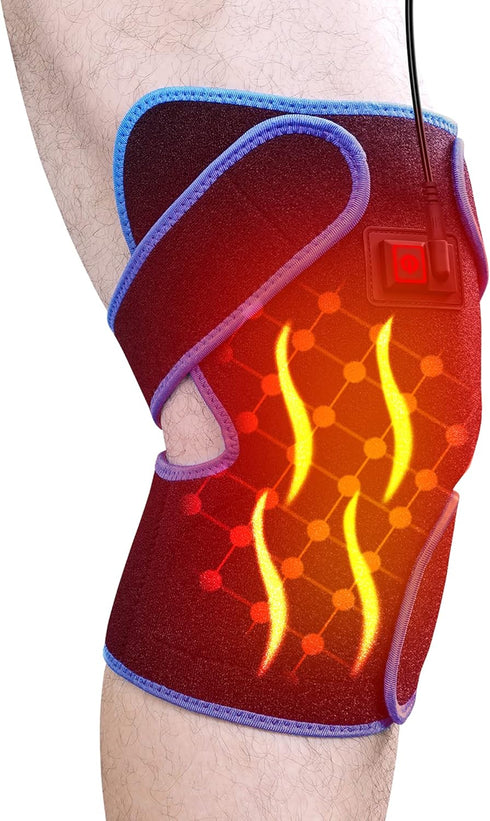 Knee Heating Pad, Heated Knee Brace Wrap, Heat Pad for Knee Pain Relief, Knee Fatigue, Arthritis, 3 Temperature Levels Gifts for Women Men...