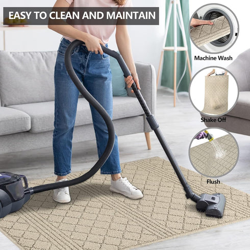FONEYI Indoor Door Mat, Front Back Door Mat 20"x32" Non-Slip Rubber Backing Entrance Rug, Machine Washable Entry Rug, Low Profile Absorbent Dirt T...