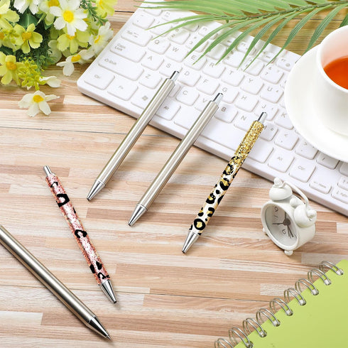 Qilery 15 Set Stainless Steel Pen Thank You Pens Gifts Blanks Resealable Pouch Bag and Holographic Thank You Cards Set for DIY Glitter Pen Epoxy P...