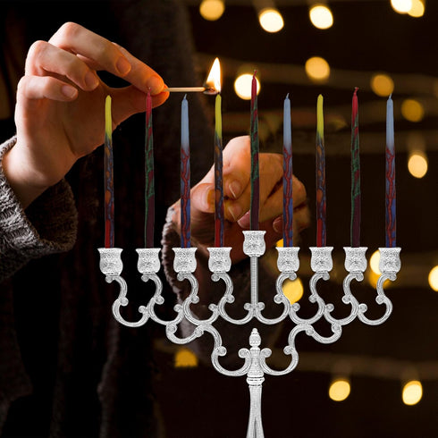 Majestic Giftware Multicolor Hanukkah Candles - CP20 | 45 Dripless Handcrafted Chanukah Candles for All 8 Nights of Hanukkah | Manufactured by Saf...
