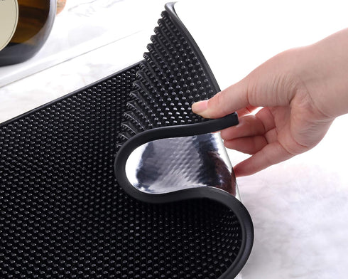 New Star Foodservice 48421 Rubber Bar Service Mat for Counter Top, 12-Inch by 18-Inch, Black...