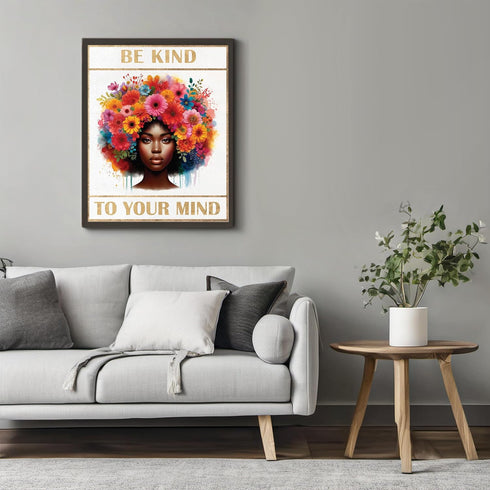 Posterizer 1 pcs-be kind to your mind- positive quote-Motivational & Inspirational Art-Inspirational Women's Art-Gifts for Women-Decor for Home & ...