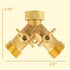 INNAV8 Garden Hose Splitter 2 Way Heavy Duty - SOLID BRASS Hose Splitter Features Easy to Open Valves - Garden Hose Y Splitter for Outdoor Faucet ...