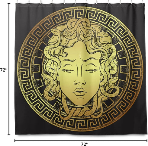 Tarity Black Shower Curtain Waterproof Fabric Shower Curtains for Bathroom with 12 Thicken Hooks Polyester Washable Shower Curtain Set 72X72in Lon...