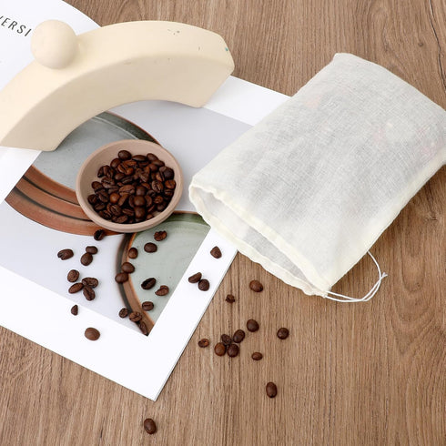 24PCS 6x8 Inch Spice Bags for Cooking, Muslin Drawstring Soap Bags Reusable Empty Tea Bags for Loose Tea Sachet Bags Cheese Cloth Bags for Straini...