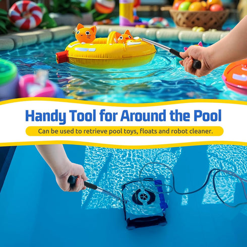Pool Skimmer Basket Hook Skimmer Basket Pole 62.9 Inch Skimmer Lid Lifting Hook Fit for Pool Skimmer Basket with Handle Pool Filter Basket Pool Ho...