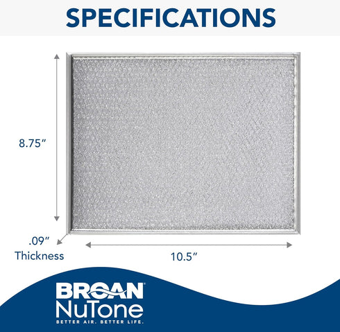 Broan-NuTone BP29 Replacement Aluminum Range Hood Kitchen Exhaust Grease Filter, 1 Count (Pack of 1)...