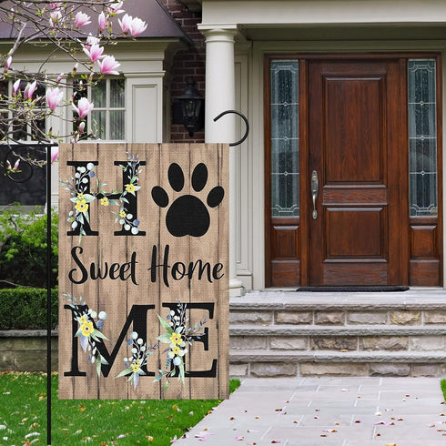 Home Sweet Home Spring Summer Garden Flag 12 x 18 Inch Lawn Flag Double Sided Printed with Pattern Outdoor Yard Welcome Flag Farmhouse Seasonal Ou...