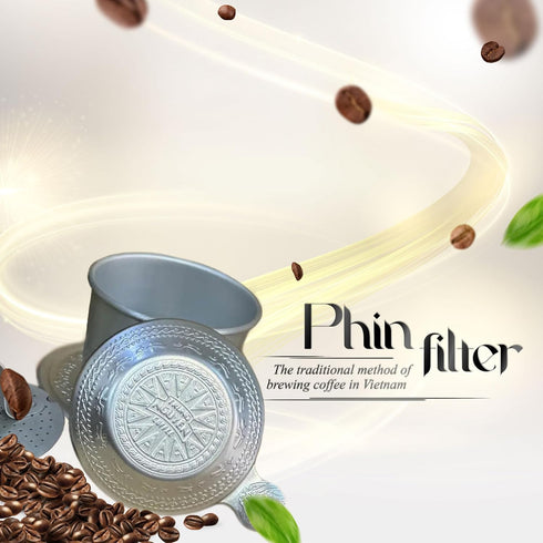 TRUNG NGUYEN LEGEND Vietnamese Pour Over Filter Set, Traditional Phin Drip Coffee Maker, Portable Reusable Coffee Press (Silver)...