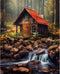 Tucocoo Cabin Among The Trees Painting by Number DIY Painting On Canvas, Paintwork with Brushes Acrylic Paints Set,Perfect for Paint by Numbers fo...