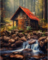 Tucocoo Cabin Among The Trees Painting by Number DIY Painting On Canvas, Paintwork with Brushes Acrylic Paints Set,Perfect for Paint by Numbers fo...