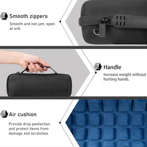 co2CREA Hard Travel Case Replacement for JBL Flip 6 FLIP 5 Waterproof Portable Bluetooth Speaker (Black Case + Inside Blue)...