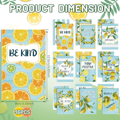 Geyee 36 Pieces Mini Notebooks Lemon Pocket Notepads Inspirational Notepads Small Motivational Journal Notebook Lemon Zest Lesson Planner for Offi...
